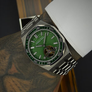 ساعت اودمار پیگه توربیلون نگین دار سبز صفحه سبز Audemars Piguet